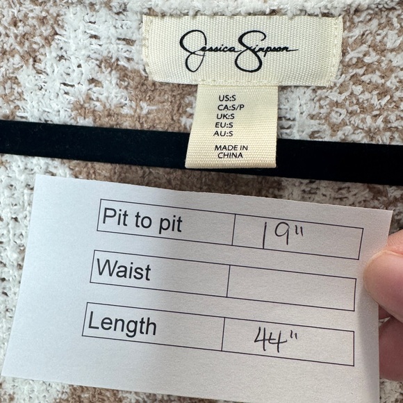 Jessica Simpson Aztec Pattern Long Cardigan Cream - Picture 13 of 13